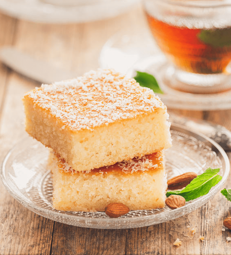 Eggless Semolina Coconut Cake Recipe