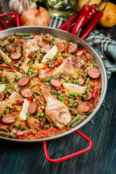 Chicken and chorizo paella recipe
