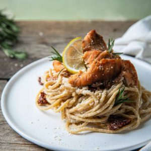Sun Dried Tomato Salmon Pasta